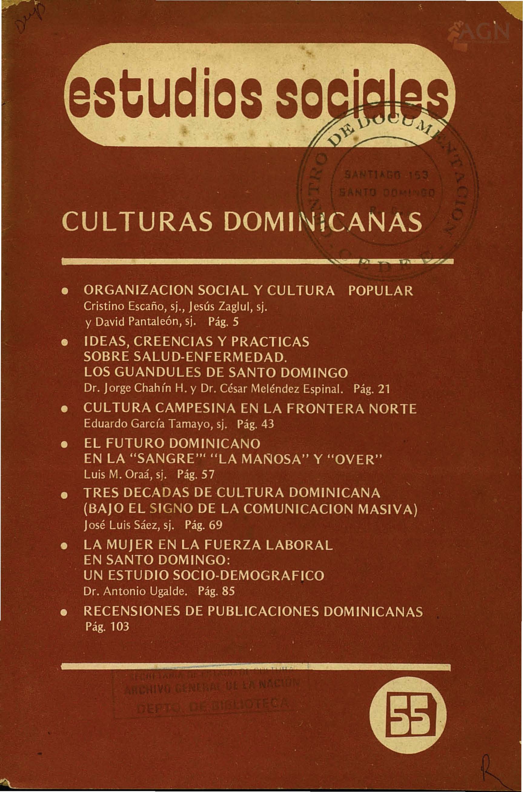 						Ver Vol. 17 Núm. 55 (1984): Culturas Dominicanas
					