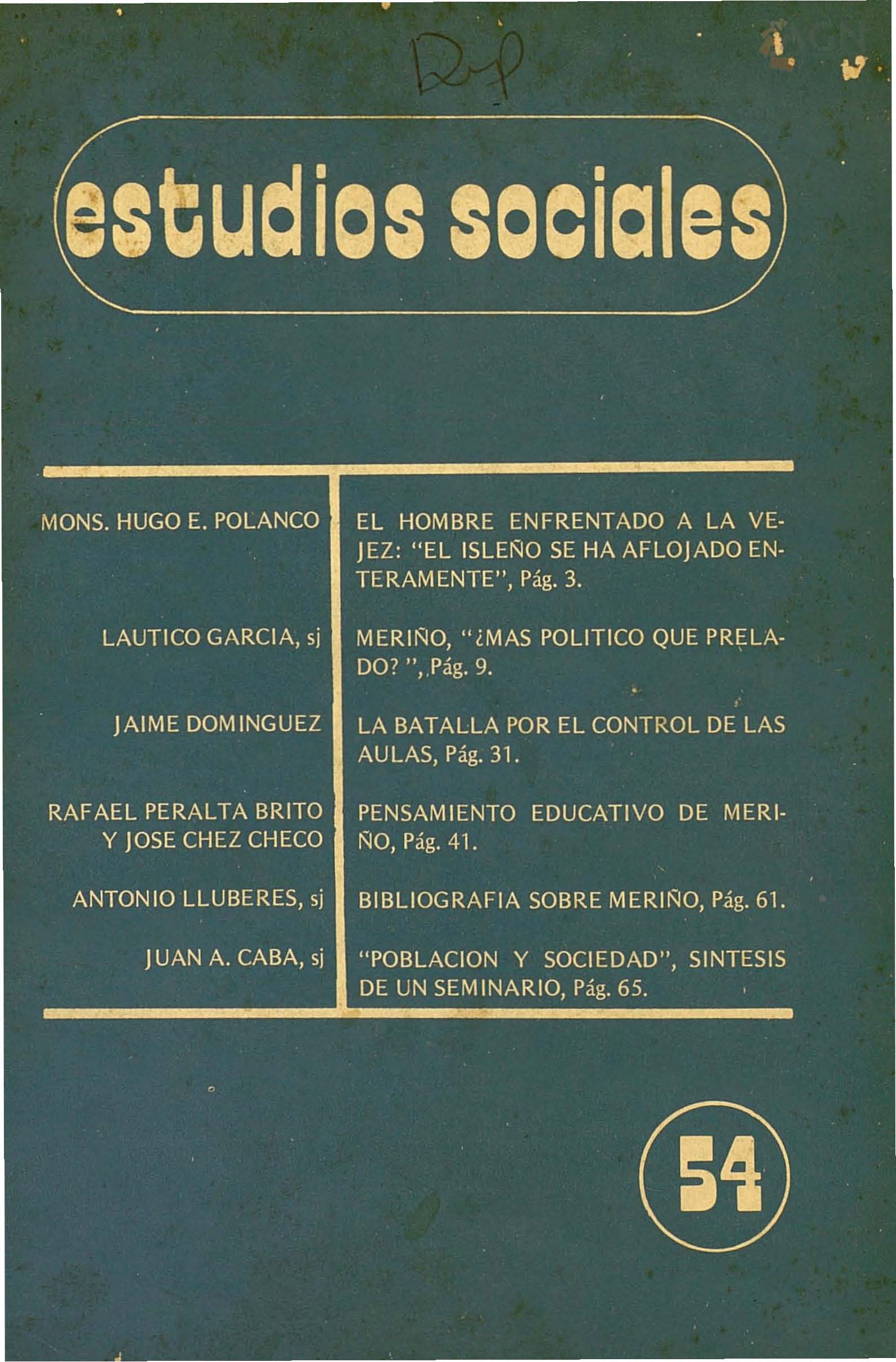 						View Vol. 16 No. 54 (1983): Fernando Arturo de Meriño (1833-1906)
					