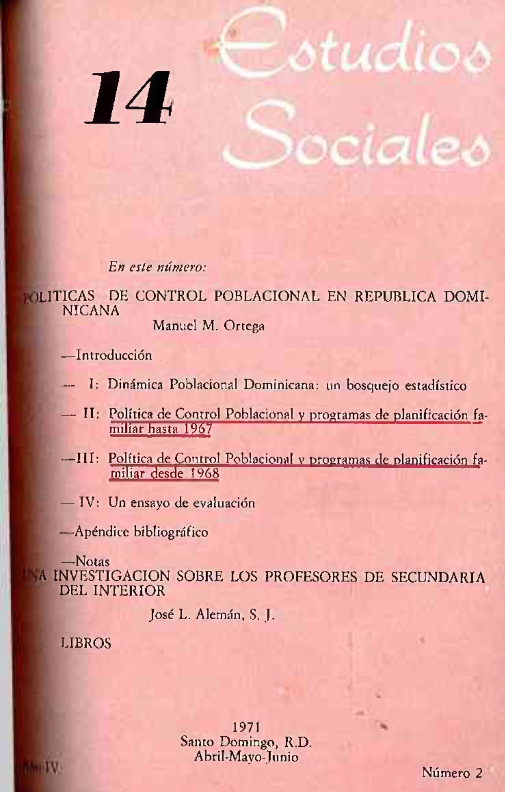 						Ver Vol. 4 Núm. 14 (1971): Número 14
					