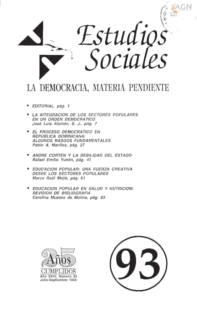 						Ver Vol. 26 Núm. 93 (1993): La democracia, materia pendiente
					