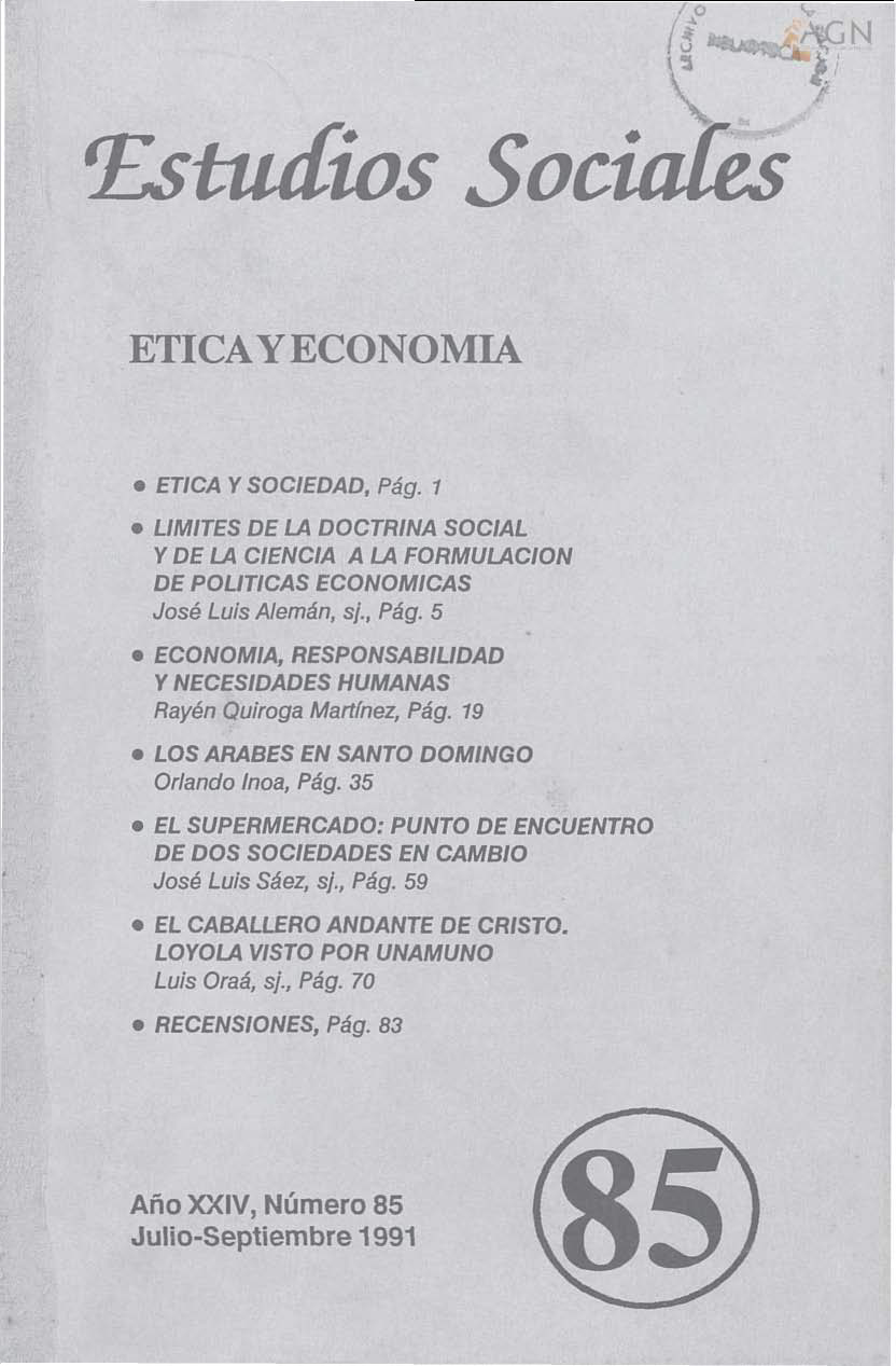 						View Vol. 24 No. 85 (1991): Ética y economía
					