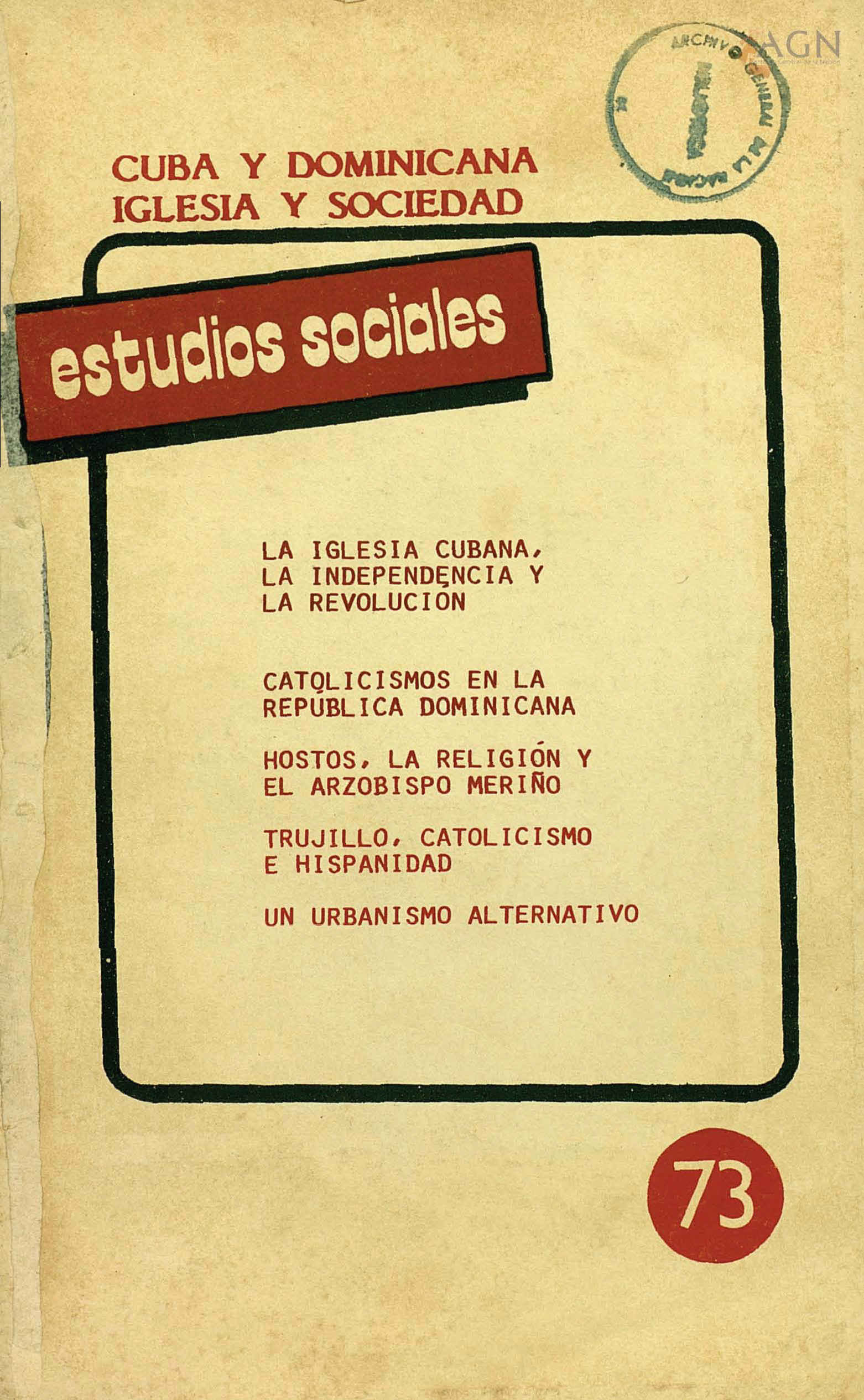 						Ver Vol. 21 Núm. 73 (1988): Cuba y Dominicana. Iglesia y Sociedad
					